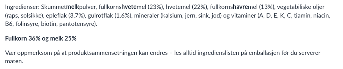 Fullkornsgrøt - Eple og Gulrot
