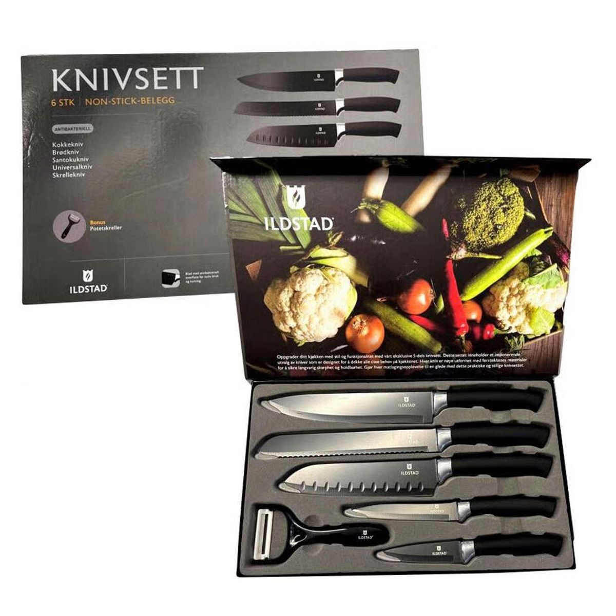 Knivsett Non-Stick 6 deler