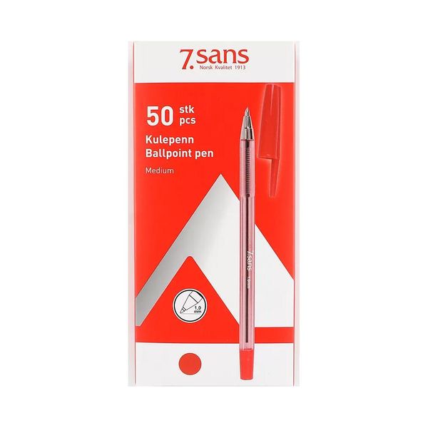 Hovedbilde Ballpoint Kulepenn - Rød Medium (Kartong 50 stk)