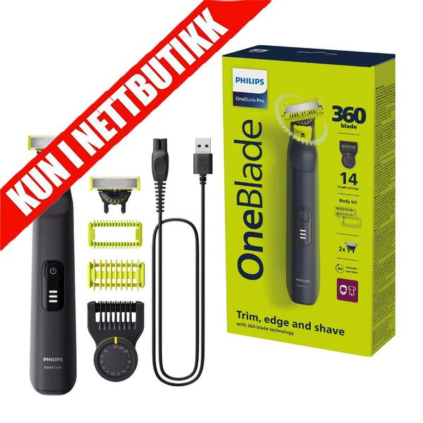 Bilde av OneBlade Pro 360 Skjegg- og kroppstrimmer QP6542/15