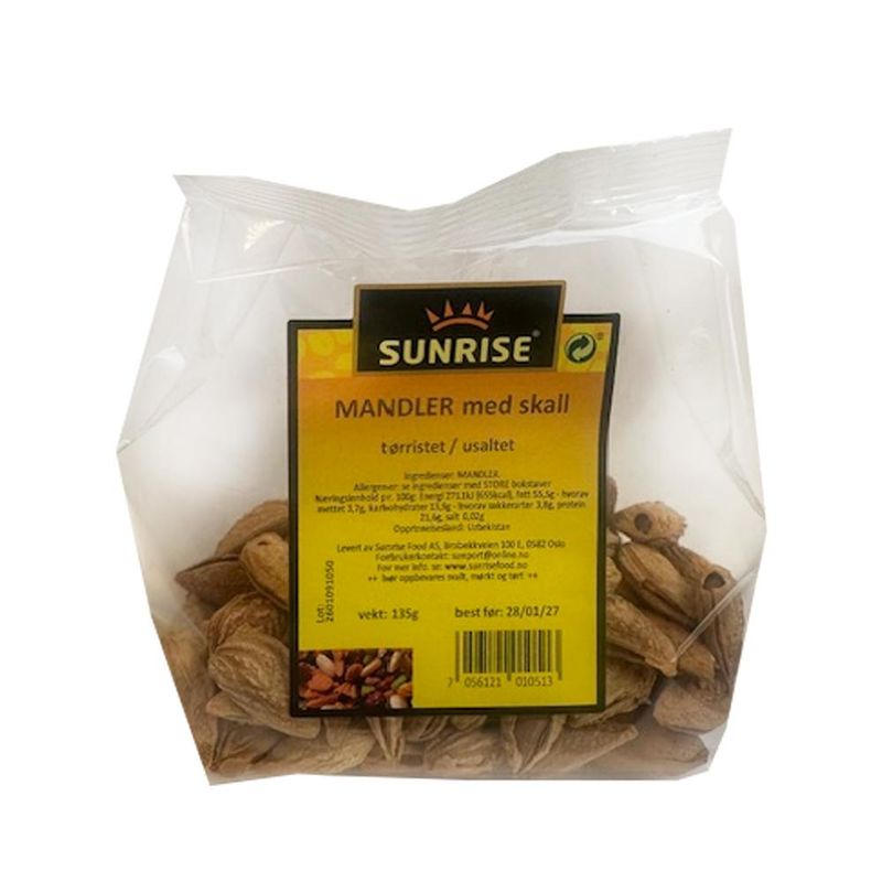 Mandler med skall - ristet/usaltet
