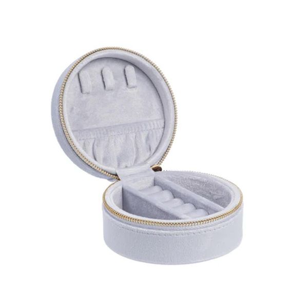 Hovedbilde Velvet Jewellery Box Round - Cool Blue