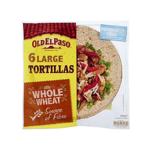 6 Large Tortillas - Fullkorn