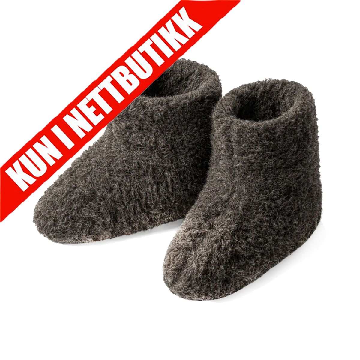 Ulltøfler (Høy Modell) - Mørk Brun