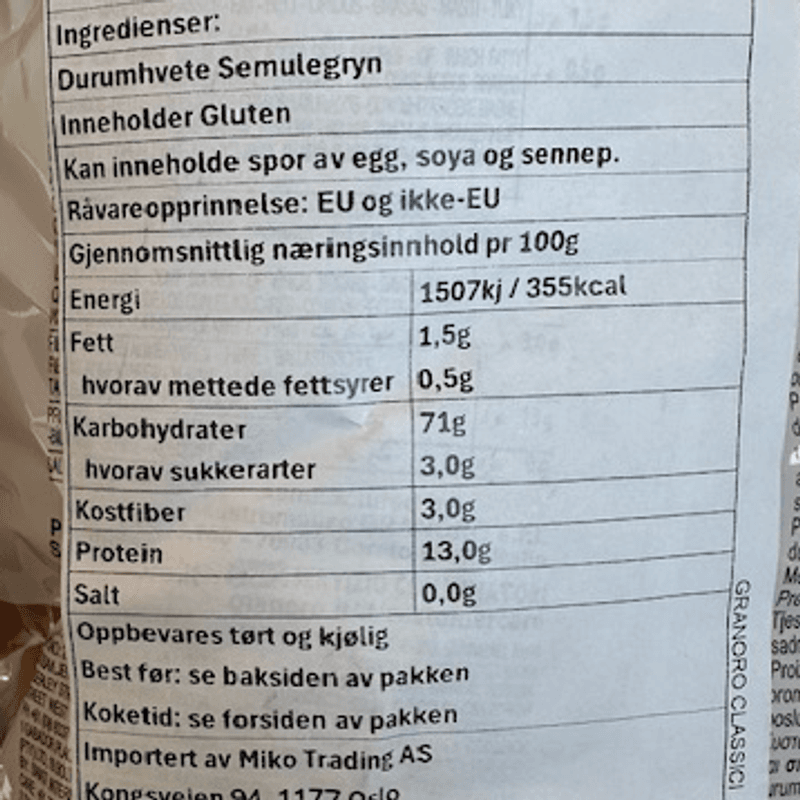 Pasta Rigatoni 500g